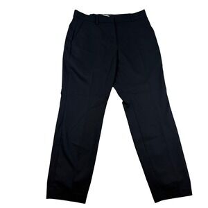 HM Womens Navy Blue Cotton Blend Slim Straight Dress Pants Size 12 NWT